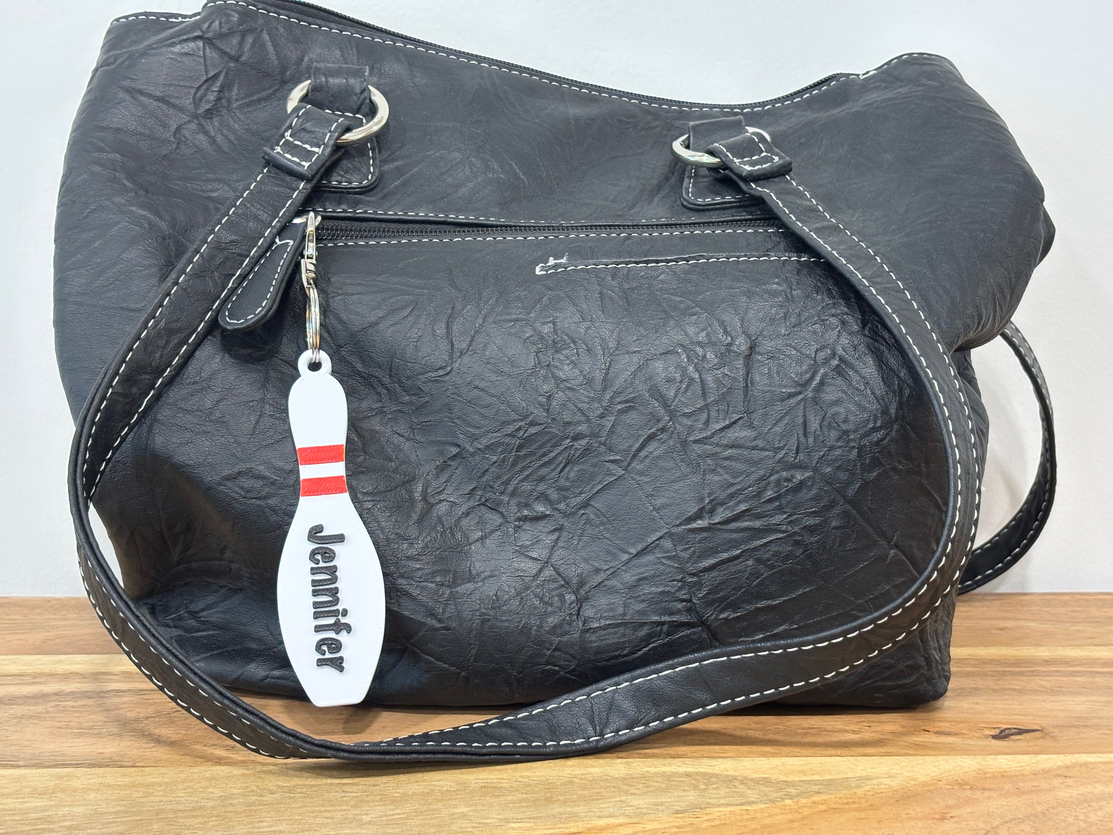 Customizable Bowling Keychain, Bowling Name Tags, Bowling Bag Tags